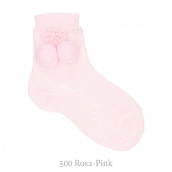 Calcetín Corto Perlé Con Borlas Condor. 500-rosa 1 en oferta