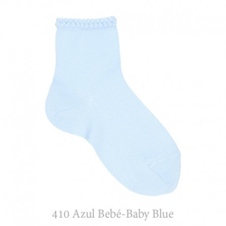 Calcetín Corto Con Puño Labrado Primavera Condor. 410-azul Bebé 000 en oferta