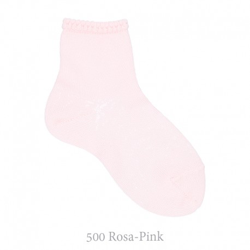 Calcetín Corto Con Puño Labrado Primavera Condor. 500-rosa 6 en oferta