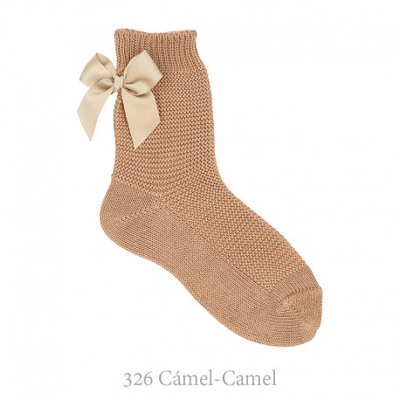 Calcetín Corto Punto Bobo Con Lazo Condor. 326-camel 3