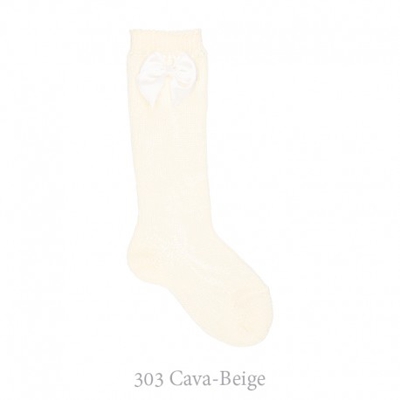 Calcetín Alto Perlé Con Lazos Condor. 303-cava 4