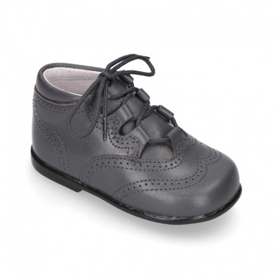 Botita Tipo Galesa O Inglesita En Piel Napa. 18 Gris