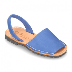 Menorquina Tira En Piel Nobuck. 36 Azulón.- en oferta