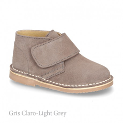 Bota Safari O Pisacacas Con Velcro En Piel Serraje. 26 Gris Claro características