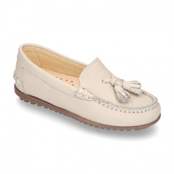 Mocasín Mayores Con Borlas En Piel Extra Suave En Colores Pasteles. 29 Gris Perla precio