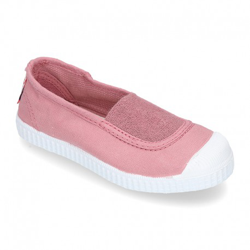 Bamba En Lona Con Elástico Central Y Puntera. 38 Rosa. en oferta