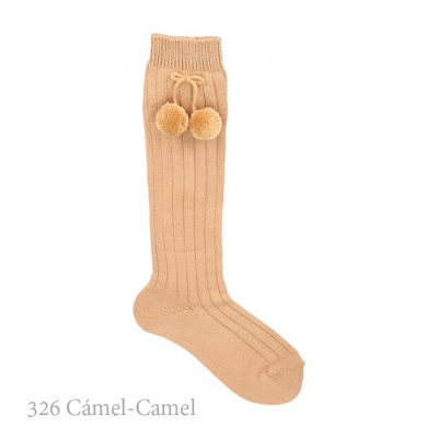Calcetín Alto Canalé Borlas Condor. 326-camel 00