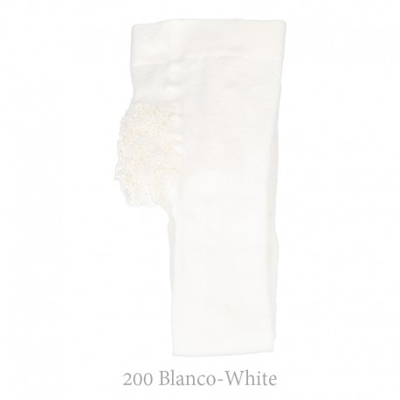 Leotardo Para Bebé Con Puntilla Condor. 200-blanco 00