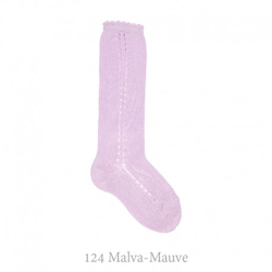 Calcetín Alto Perlé Calado Lateral Condor. 6 124-malva en oferta
