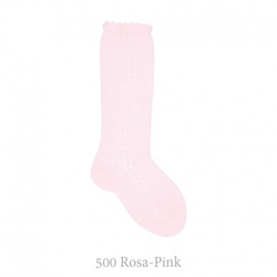 Calcetín Alto Perlé Calado Lateral Condor. 500-rosa 6 precio