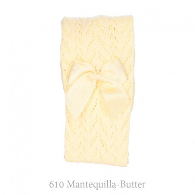 Leotardo Perlé Calados Con Lazo Condor. 000 610-mantequilla