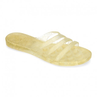 Nueva Cangrejera Moda Tipo Zueco Con Tiras Para Playa Y Piscina. 37 Oro