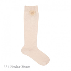 Calcetín Niña Alto Liso Con Pompon Pelo Condor. 334-piedra 0 precio