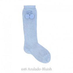 Calcetín Alto Perlé Con Borlas Condor. 446-azulado 00 precio