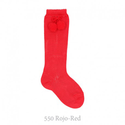 Calcetín Alto Perlé Con Borlas Condor. 550-rojo 00 características