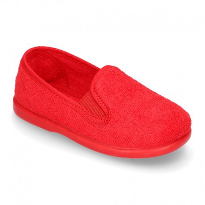 Zapatilla Casa Tipo Kung Fu Con Elásticos En Toalla. 20 Rojo