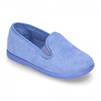Zapatilla Casa Tipo Kung Fu Con Elásticos En Toalla. 20 Azul Medio-