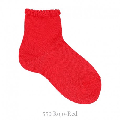 Calcetín Corto Con Puño Labrado Primavera Condor. 550-rojo 0