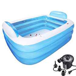 Bañera De Baño Inflable Plegable Gigante para Dos Personas SPA Adulto Bañera De Pie Cómoda Libre, Espesar La Bañera De Masaje Casero Remojo con La Bom en oferta