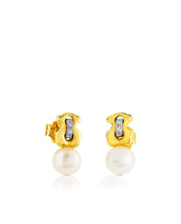 Tous - Pendientes Cruise En Oro Amarillo De 18ct, Diamantes Y Perlas De 0,6 Cm características