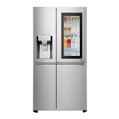 LG - Frigorífico Side By Side GSX961NSVZ Con Puerta Door In Door Instaview Y Dispensador De Agua Y Hielo Acero Inox