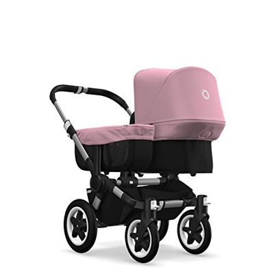 Bugaboo Donkey 2 Mono, Cochecito y Silla de Paseo Extensible 2 en 1, Negro/Rosa Pastel