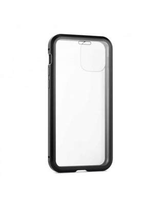 Funda magnética Muvit Glass Skin 360º Transparente Borde negro para iPhone 11 Pro Max