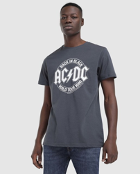 Easy Wear - Camiseta AC/DC De Hombre Gris Oscuro De Manga Corta características