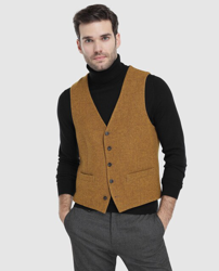 Chaleco de Roy Robson. Gris azul oscuro a rayas. Talla L. | EcoGents