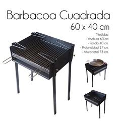 ESTUFAS GARCIA Barbacoa Cuadrada Chapa 60X40 con Soporte para Paella en oferta