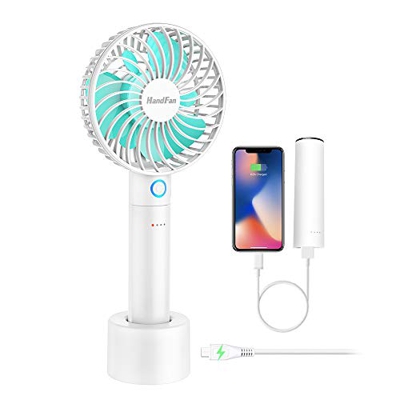 HandFan Ventilador de Mano Plegable Mini Ventilador eléctrico Escritorio Ventilador portátil USB 5 Ajuste de Velocidad Viento Ventiladores manuales Op