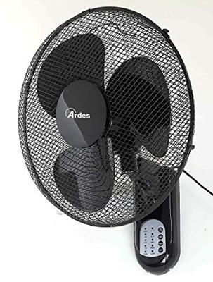 Ardes AR5W40R PARETO Cool RC Ventilador oscilante de Pared Pala 40 cm, con Mando a Distancia, 3 Niveles de Velocidad, Temporizador, Modo Noche