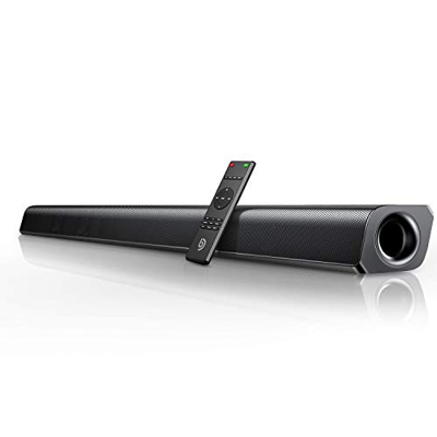 Barra de Sonido 2.0 Canales, Potencia 110 dB, BOMAKER Tecnología DSP Subwoofer Incorporado, HDMI, Bluetooth 5.0, para TV, Óptico, 3,5 mm Audio AUX, US