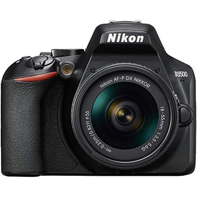 Nikon D3500 - Cámara réflex de 24.2 MP (DX, CMOS, montura F, ISO 100-25600, USB, LCD TFT de 3.2", botón AE-L/AF-L, CPU,modo automático) - kit con obje