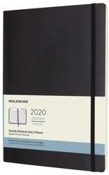 Moleskine 12 Months Monthly Note Calendar 2020 Soft Cover X-Large Black precio
