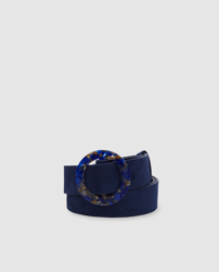 Jo & Mr. Joe - Cinturón Ancho De Mujer En Tono Azul Marino Con Hebilla Carey características