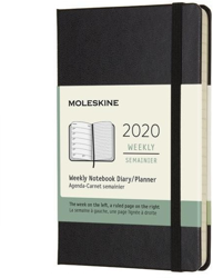 Moleskine 12 Months Weekly Note Calendar 2020 Hard Cover Pocket Black en oferta