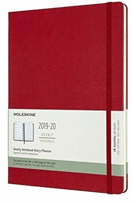 Moleskine 18 Months Weekly Note Calendar Hard Cover X-Large 2019/2020 Red