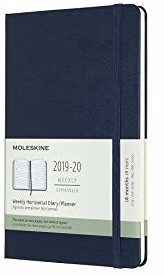 Moleskine 18 Months Weekly Note Calender Hard Cover Large 2019/2020 Horizontal Saphire