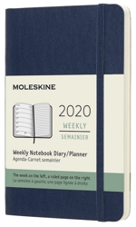 Moleskine 12 Months Weekly Note Calendar 2020 Soft Cover Pocket Saphire precio