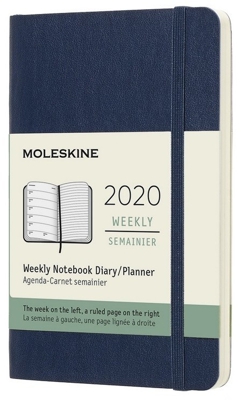 Moleskine 12 Months Weekly Note Calendar 2020 Soft Cover Pocket Saphire