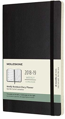 Moleskine Weekly Notebook Large SC 2018/19 black