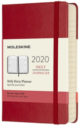 Moleskine 12 Months Daily Calendar 2020 Pocket Hard Cover Red en oferta