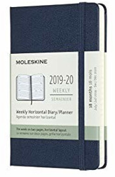 Moleskine 18 Months Weekly Note Calendar 2019/2020 Hard Cover Pocket Horizontal Saphire características