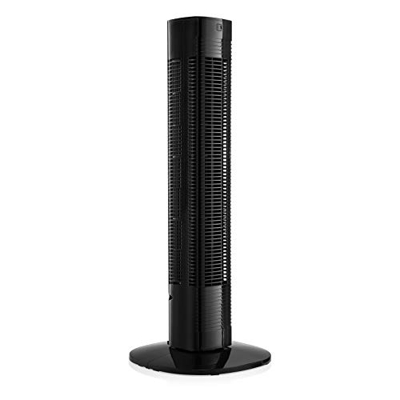 Princess 01.350001.01.001 Ventilador de Torre, 76.cm, Ajuste para el Dormitorio, función de Temporizador, 50 W, Negro