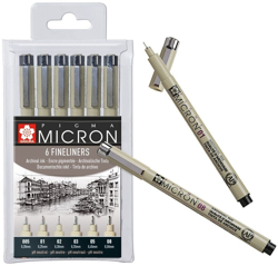 Sakura Pigma Micron 6er Fineliner-Set black en oferta