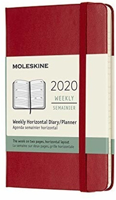 Moleskine 12 Months Weekly Note Calender Hard Cover Pocket Horizontal Red