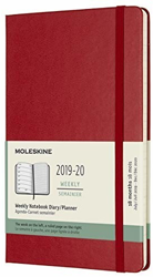 Moleskine 18 Months Weekly Note Calender Hard Cover Large 2019/2020 Red precio