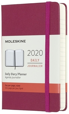 Moleskine 12 Months Daily Calendar 2020 Pocket Hard Cover Pink
