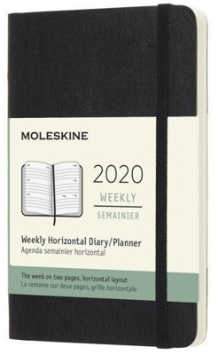Moleskine 12 Months Weekly Note Calendar 2020 Soft Cover Pocket Horizontal Black